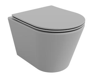 Mexen Rico cuvette WC sans rebord avec abattant slim à descente progressive, duroplast, gris clair mat - 30724061 4389 5907709190665