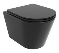 Mexen Rico cuvette WC sans rebord Rimless Tornado avec abattant à descente progressive slim, duroplast, noir mat - 30721085T 61515 5905315577603