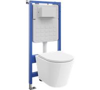 Mexen Rico ensemble encastré WC bâti-support Tex Slim avec cuvette WC et abattant à descente lente, blanc - 610030720300 101297 5907931046327