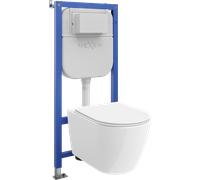 Mexen Rico ensemble encastré WC cadre pneumatique Tex Air E avec cuvette WC 2.0 Tornado et abattant à descente progressive, 101277 5907931045320