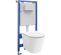 Mexen Rico ensemble encastré WC châssis pneumatique Tex Air Slim avec cuvette WC Tornado et abattant à descente lente, blanc 101338 5907931046730