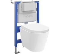 Mexen Rico ensemble encastré WC châssis pneumatique Tex Air XS-F avec cuvette WC Tornado et abattant à descente lente, blanc 101326 5907931046617