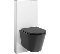 Mexen Rico ensemble mural WC cadre pneumatique Tex Air G avec cuvette WC et abattant à descente assistée, noir mat 101352 5907931048468