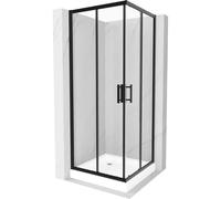 Mexen Rio cabine de douche carrée 70 x 70 cm, transparente, noire + receveur, blanc - 860-070-070-70-00-4510 13415 5907709166332