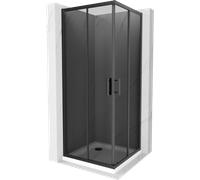 Mexen Rio cabine de douche carrée 80 x 80 cm, graphite, noire + receveur plat, blanc - 860-080-080-70-40-4010B 14589 5907709148345