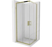 Mexen Rio cabine de douche carrée 80 x 80 cm, transparent, doré - 860-080-080-50-00 14379 5907709147225