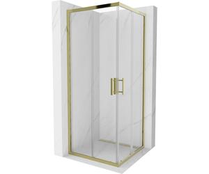 Mexen Rio cabine de douche carrée 80 x 80 cm, transparente, dorée - 860-080-080-50-00 14379 5907709147225