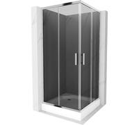 Mexen Rio cabine de douche carrée 90 x 90 cm, graphite, chrome + receveur, blanc - 860-090-090-01-40-4510 13414 5907709166325