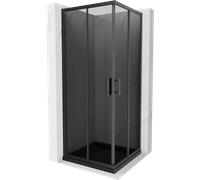 Mexen Rio cabine de douche carrée 90 x 90 cm, graphite, noire + receveur Flat, noir - 860-090-090-70-40-4070B 14705 5907709148413