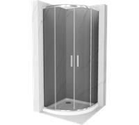 Mexen Rio cabine de douche demi-circulaire 80 x 80 cm, graphite, chrome + receveur plat, blanc - 863-080-080-01-40-4110 13370 5907709165816