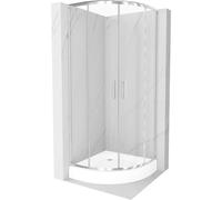 Mexen Rio cabine de douche semi-circulaire 70 x 70 cm, transparent, chrome + receveur, blanc - 863-070-070-01-00-4710 13387 5907709166066