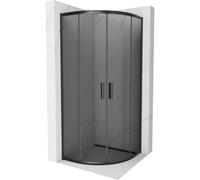 Mexen Rio cabine de douche d'angle arrondi 80 x 80 cm, graphite, noir - 863-080-080-70-40 14419 5907709147492