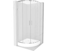 Mexen Rio cabine de douche semi-circulaire 90 x 90 cm, givrée, chromée + receveur, blanc - 863-090-090-01-30-4710 13392 5907709166141