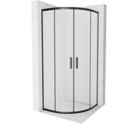 Mexen Rio cabine de douche semi-circulaire 90 x 90 cm, givrée, noire - 863-090-090-70-30 14417 5907709147553