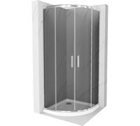 Mexen Rio cabine de douche semi-circulaire 90 x 90 cm, graphite, chrome + receveur Flat, blanc - 863-090-090-01-40-4110 13371 5907709165823