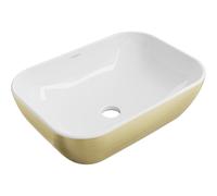 Mexen Rita lavabo posé sur plan 45 x 32 cm, blanc / lignes dorées - 21084553 1084 5907709190900