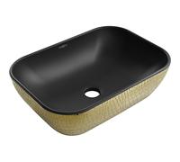 Mexen Rita lavabo sur plan 45 x 32 cm, noir mat/doré motif écailles - 21084578 21908 5907709156685