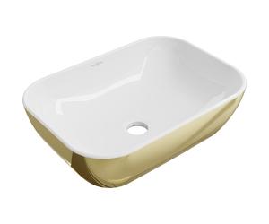 Mexen Rita vasque à poser 45 x 32 cm, blanc/or - 21084506 21896 5907709156593