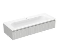 Mexen Rivel armoire de salle de bain 120 cm avec lavabo Vela, 1 tiroir, rainurée, gris mat/blanc mat 82741 5905315500175