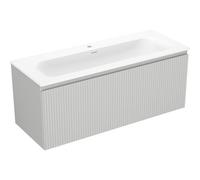 Mexen Rivel armoire de salle de bain 120 cm avec lavabo Vela, 1 tiroir, rainurée, gris mat/blanc mat 84522 5905315502247