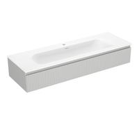 Mexen Rivel meuble de salle de bain 140 cm avec lavabo Vela, 1 tiroir, rainuré, gris mat/blanc mat - 91A20-14023-1-BF62-W23M01 82749 5905315500533