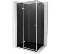 Mexen Roma cabine de douche pivotante 90 x 120 cm, graphite, chrome + receveur Plat, noir - 854-090-120-01-40-4070 13600 5907709168725