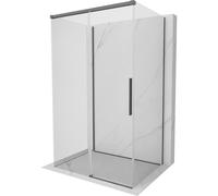 Mexen Rox-3S cabine de douche à 3 panneaux coulissants 100 x 75 cm, transparent, gris canon brossé - 8C2-100-075-66-00-3S 89733 5905315722645