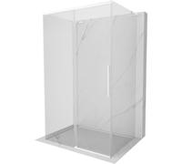 Mexen Rox-3S L Cabine de douche à trois parois 160 x 100 cm, verre transparent 8 mm, finition blanche