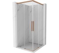 Mexen Rox Duo cabine de douche coulissante 120 x 120 cm, transparent, cuivre brossé - 8C2D-120-120-65-00 85607 5905315750815