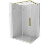 Mexen Rox Duo cabine de douche coulissante 95 x 90 cm, transparent, or brossé - 8C2D-095-090-55-00 85355 5905315749963
