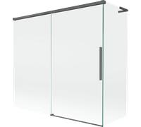 Mexen Rox L paroi de baignoire coulissante 2 volets 170 + 75 x 150 cm, transparent, gris canon brossé - 8C9L-170-075-66-00 84889 5905315712929