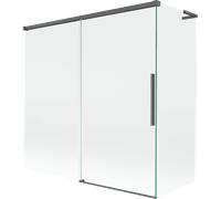 Mexen Rox L paroi de baignoire coulissante à 2 vantaux 160 + 75 x 150 cm, transparent, gris canon brossé - 8C9L-160-075-66-00 84888 5905315712912