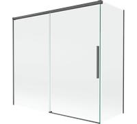 Mexen Rox paroi de baignoire, 2 battants, coulissante, 170 + 75 x 150 cm, transparent, gris canon brossé - 8C9-170-075-66-00 84777 5905315709721
