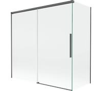 Mexen Rox paroi de douche à 2 volets coulissants 160 + 75 x 150 cm, transparent, gris canon brossé - 8C9-160-075-66-00 84774 5905315709714