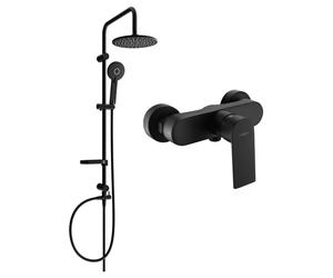 Mexen Royo Carl ensemble de douche en saillie avec douche de tête et mitigeur de douche, noir - 72240240-70 6078 5907709181625