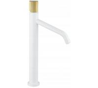 Mexen Rumba One robinet de lavabo haut, blanc/doré - 73511-25 4529 5907709109933