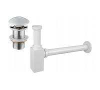 Mexen siphon carré pour lavabo avec bouchon céramique clic-clac, sans trop-plein, blanc - 7991060-25 6527 5907709135475