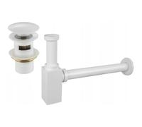 Mexen siphon demi-carré pour lavabo avec bouchon clic-clac, avec trop-plein, blanc - 7992060-20 6532 5907709135444