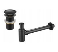 Mexen siphon d'évier rond avec bouchon clic-clac, sans trop-plein, noir antique - 7991050-79 6504 5907709127050