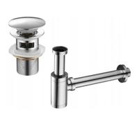 Mexen siphon lavabo rond avec bouchon click-clack, avec trop-plein, chromé - 7992050-00 6505 5907709127104