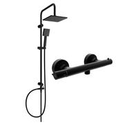Mexen Slim Tord ensemble de douche en surface avec pomme de douche et robinet de douche thermostatique, noir - 77105200-70 5964 5907709180482