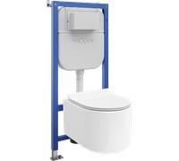 Mexen Sofia ensemble encastré WC cadre pneumatique Tex Air E avec cuvette WC Tornado et abattant à descente lente, blanc 101552 5907931047164