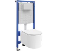 Mexen Sofia ensemble encastré WC cadre Tex Slim avec cuvette WC Tornado et abattant à descente lente, blanc - 610030540300T 101564 5907931047287