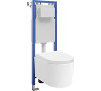 Mexen Sofia ensemble encastré WC châssis étroit d'angle Tex W avec cuvette WC et abattant à descente progressive, blanc 101523 5907931046907