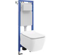 Mexen Stella ensemble encastré WC châssis étroit, d'angle Tex W avec cuvette WC et abattant à descente progressive, blanc 101583 5907931049069