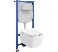 Mexen Stella ensemble encastré WC châssis pneumatique Tex Air E avec cuvette WC et abattant à descente progressive, blanc 101586 5907931049083
