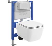 Mexen Stella ensemble WC encastré bâti-support pneumatique Tex Air XS-F avec cuvette WC et abattant à descente progressive, 101595 5907931049175