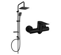 Mexen Sven ensemble de douche apparente avec pomme de douche et mitigeur Pecos, noir - 72740262-70 6095 5907709181786