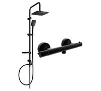 Mexen Sven ensemble de douche en surface avec douche de tête et robinet de douche thermostatique Slim, noir - 77105262-70 5967 5907709180512
