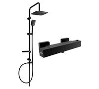 Mexen Sven ensemble de douche extérieur avec douche de tête et robinet de douche thermostatique Cube, noir - 77200262-70 5991 5907709180758